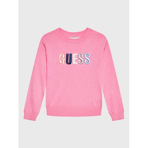 Guess Sweter K3GR00 Z36I0 Różowy Regular Fit ze sklepu MODIVO w kategorii Swetry dziewczęce - zdjęcie 182662427