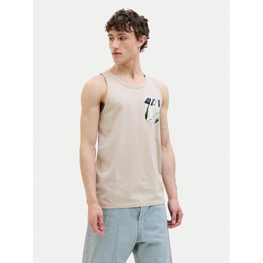 Jack&Jones Tank top Hawaii 12269321 Beżowy Standard Fit ze sklepu MODIVO w kategorii T-shirty męskie - zdjęcie 182662447