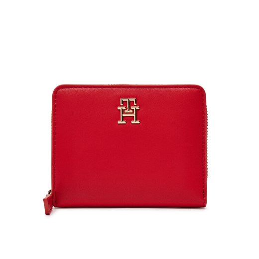 Tommy Hilfiger Mały Portfel Damski Th Logotape Med Za AW0AW17408 Czerwony ze sklepu MODIVO w kategorii Portfele damskie - zdjęcie 182662588