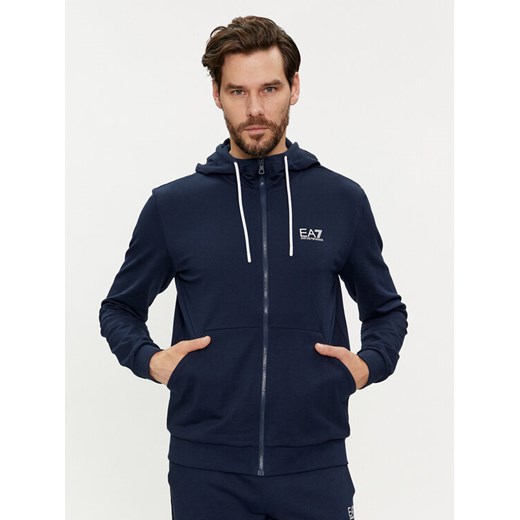 EA7 Emporio Armani Bluza 3DPM53 PJ05Z 1554 Granatowy Regular Fit ze sklepu MODIVO w kategorii Bluzy męskie - zdjęcie 182662608