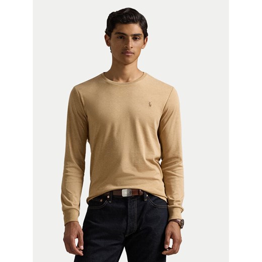Polo Ralph Lauren Longsleeve 710760121027 Beżowy Slim Fit ze sklepu MODIVO w kategorii T-shirty męskie - zdjęcie 182662618