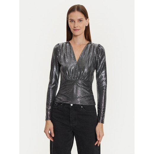 Morgan Bluzka 242-TSILVER Srebrny Slim Fit ze sklepu MODIVO w kategorii Bluzki damskie - zdjęcie 182662627
