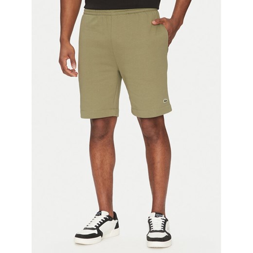 Lacoste Szorty sportowe GH9627 Khaki Regular Fit ze sklepu MODIVO w kategorii Spodenki męskie - zdjęcie 182662665