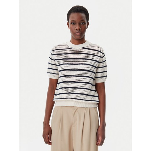 Tommy Hilfiger Sweter Pointelle WW0WW45950 Beżowy Regular Fit ze sklepu MODIVO w kategorii Swetry damskie - zdjęcie 182662675