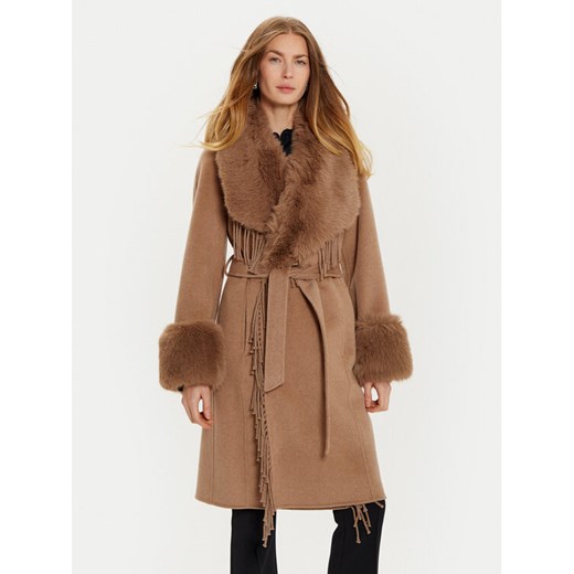 Marciano Guess Płaszcz wełniany 4BGL10 7125A Brązowy Regular Fit ze sklepu MODIVO w kategorii Płaszcze damskie - zdjęcie 182662715