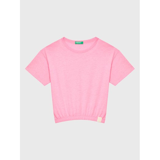United Colors Of Benetton T-Shirt 37YKC10AU Różowy Boxy Fit ze sklepu MODIVO w kategorii Bluzki dziewczęce - zdjęcie 182662718