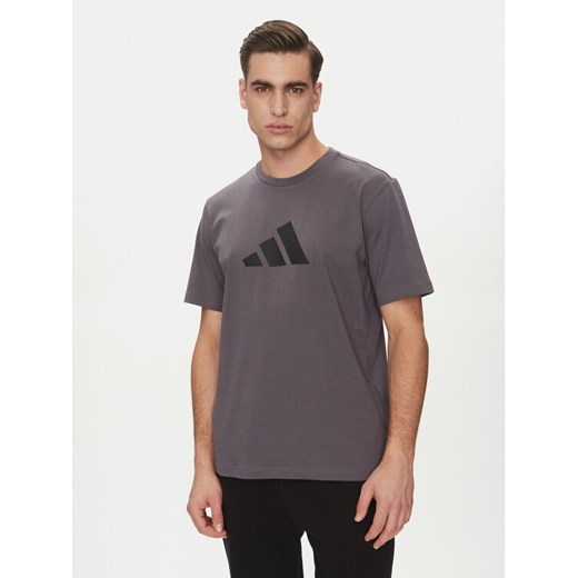 adidas T-Shirt Future Icons 3 Bar Logo JD4921 Szary Regular Fit ze sklepu MODIVO w kategorii T-shirty męskie - zdjęcie 182662749