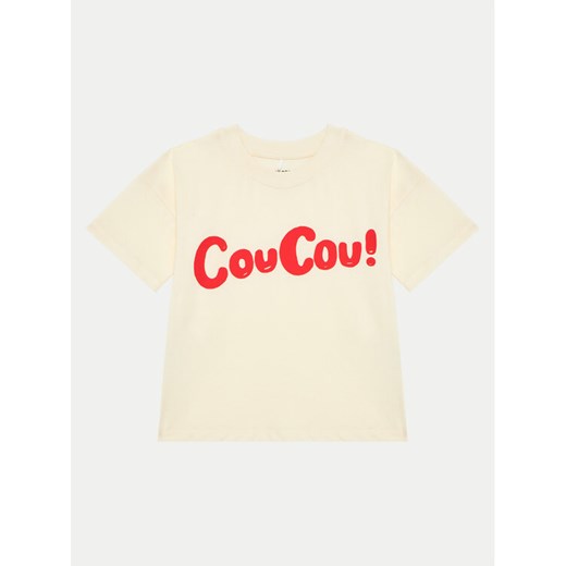 Mini Rodini T-Shirt Coucou 2472012911 Écru Regular Fit ze sklepu MODIVO w kategorii Bluzki dziewczęce - zdjęcie 182662799