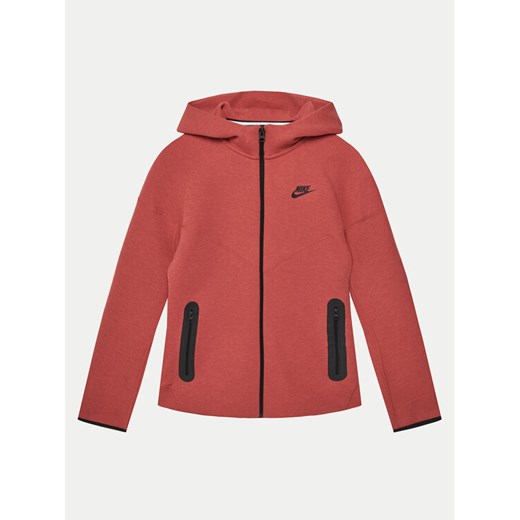 Nike Bluza FD3285 Czerwony Regular Fit ze sklepu MODIVO w kategorii Bluzy dziewczęce - zdjęcie 182662807
