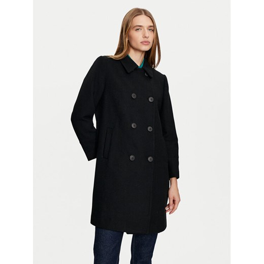 United Colors Of Benetton Płaszcz wełniany 2O9VDN064 Czarny Regular Fit ze sklepu MODIVO w kategorii Płaszcze damskie - zdjęcie 182662918