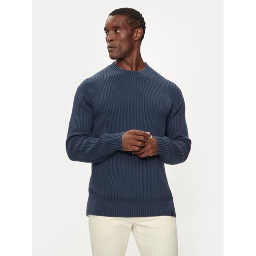 Calvin Klein Jeans Sweter Linear J30J326888 Granatowy Relaxed Fit ze sklepu MODIVO w kategorii Swetry męskie - zdjęcie 182662967