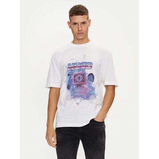Hugo T-Shirt Naradie 50519048 Biały Regular Fit ze sklepu MODIVO w kategorii T-shirty męskie - zdjęcie 182662978