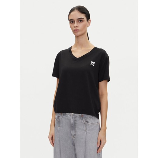 HUGO T-Shirt Nika_T-Shirt 50540046 Czarny Regular Fit ze sklepu MODIVO w kategorii Bluzki damskie - zdjęcie 182662986