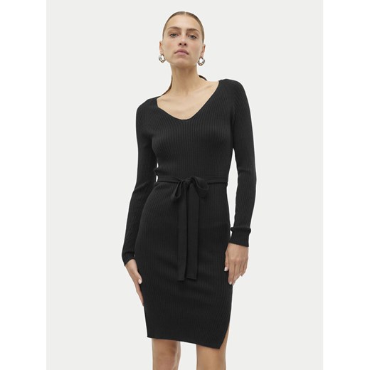 Vero Moda Sukienka dzianinowa Saba 10309320 Czarny Slim Fit ze sklepu MODIVO w kategorii Sukienki - zdjęcie 182662988