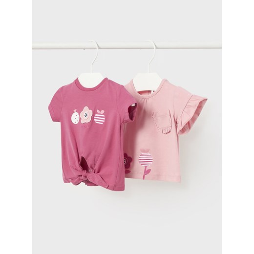 Mayoral Komplet 2 t-shirtów 1097 Różowy Regular Fit ze sklepu MODIVO w kategorii Koszulki niemowlęce - zdjęcie 182663037