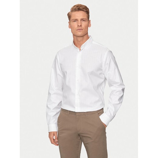 Calvin Klein Koszula K10K113211 Biały Slim Fit ze sklepu MODIVO w kategorii Koszule męskie - zdjęcie 182663076