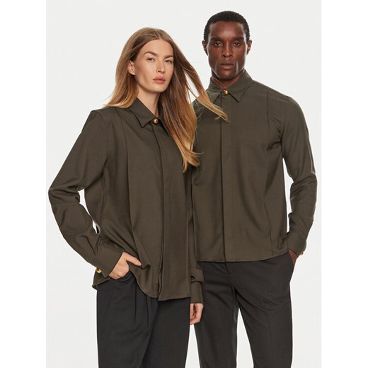 AMI PARIS Koszula USH012WV0026 Brązowy Regular Fit ze sklepu MODIVO w kategorii Koszule męskie - zdjęcie 182663198