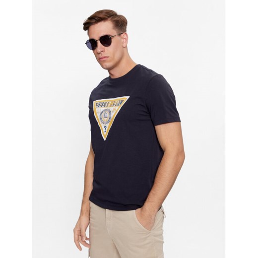 Guess T-Shirt M4RI38 J1314 Granatowy Slim Fit ze sklepu MODIVO w kategorii T-shirty męskie - zdjęcie 182663238