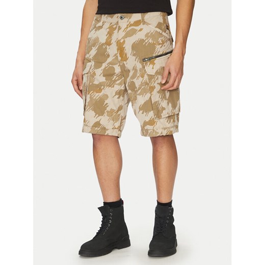 G-Star Raw Szorty materiałowe Rovic Zip D08566-D955 H174 Beżowy Relaxed Fit ze sklepu MODIVO w kategorii Spodenki męskie - zdjęcie 182663306