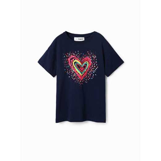 Desigual T-Shirt 23SGTK20 Granatowy Regular Fit ze sklepu MODIVO w kategorii Bluzki dziewczęce - zdjęcie 182663448