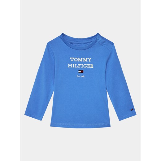 Tommy Hilfiger Bluzka Logo KN0KN01760 Niebieski Regular Fit ze sklepu MODIVO w kategorii Kaftaniki i bluzki - zdjęcie 182663489