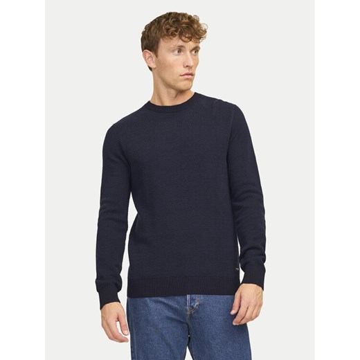 Jack&Jones Sweter Globe 12258139 Granatowy Regular Fit ze sklepu MODIVO w kategorii Swetry męskie - zdjęcie 182663497