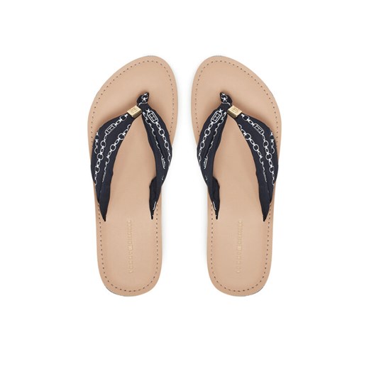 Tommy Hilfiger Japonki Th Chain Print Elevated Sandal FW0FW08519 Granatowy ze sklepu MODIVO w kategorii Klapki damskie - zdjęcie 182663535
