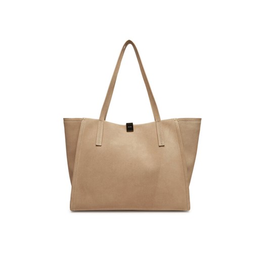 Calvin Klein Torebka Ck Narrate Shopper_Suede K60K612983 Beżowy ze sklepu MODIVO w kategorii Torby Shopper bag - zdjęcie 182663686