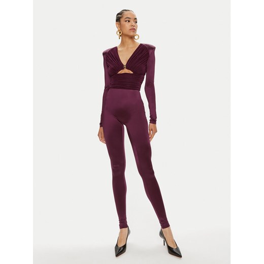 Elisabetta Franchi Kombinezon TU-019-46E2 Bordowy Slim Fit ze sklepu MODIVO w kategorii Kombinezony damskie - zdjęcie 182663718
