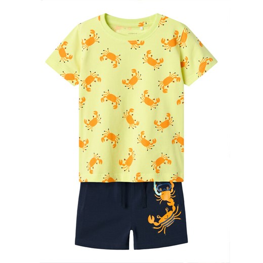 NAME IT Komplet t-shirt i spodenki Zumus 13241038 Żółty Regular Fit ze sklepu MODIVO w kategorii Komplety chłopięce - zdjęcie 182663728
