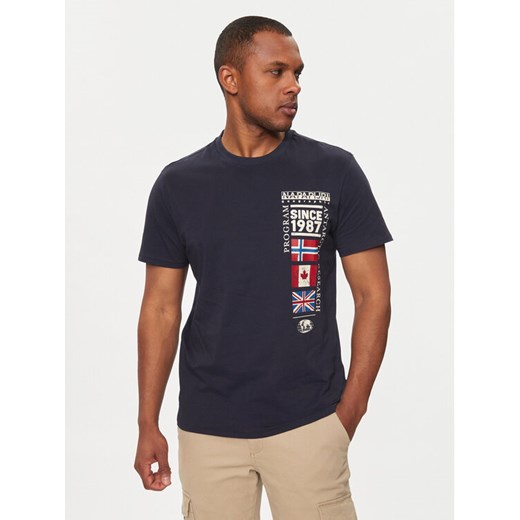 Napapijri T-Shirt S-Turin NP0A4HQG Granatowy Regular Fit ze sklepu MODIVO w kategorii T-shirty męskie - zdjęcie 182663797