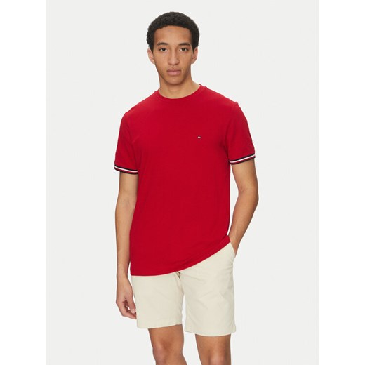 Tommy Hilfiger T-Shirt Global Stripe MW0MW38630 Czerwony Regular Fit ze sklepu MODIVO w kategorii T-shirty męskie - zdjęcie 182663886
