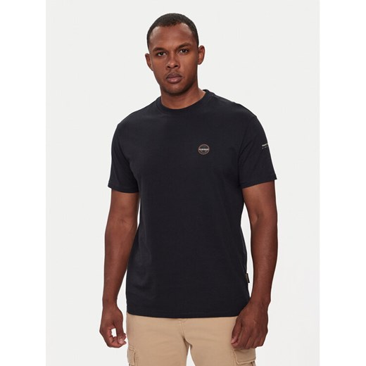 Napapijri T-Shirt S-Badge NP0A4I3N Czarny Regular Fit ze sklepu MODIVO w kategorii T-shirty męskie - zdjęcie 182663906