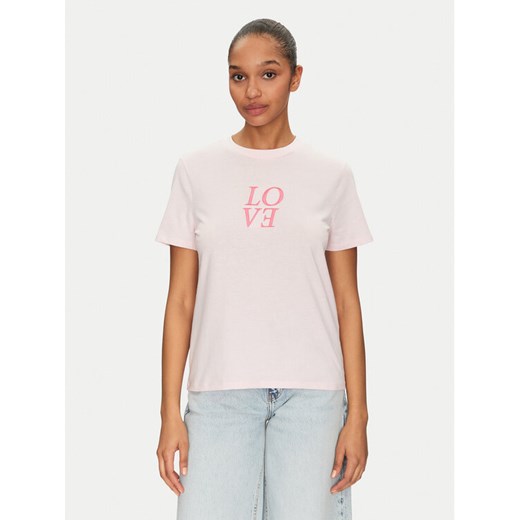 Pieces T-Shirt Skylar 17155376 Różowy Regular Fit ze sklepu MODIVO w kategorii Bluzki damskie - zdjęcie 182664009
