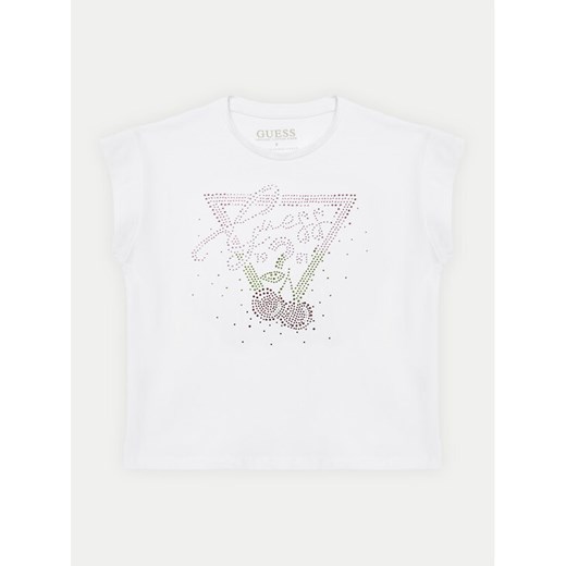 Guess T-Shirt J5GI01 K6YW4 Biały Regular Fit ze sklepu MODIVO w kategorii Bluzki dziewczęce - zdjęcie 182664039
