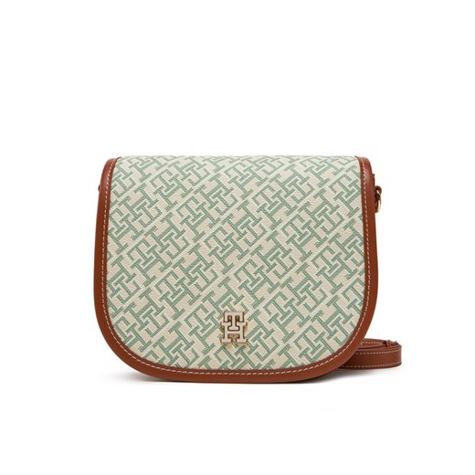 Tommy Hilfiger Torebka Th Monoplay Leather Saddle Bag AW0AW17414 Zielony ze sklepu MODIVO w kategorii Listonoszki - zdjęcie 182664058
