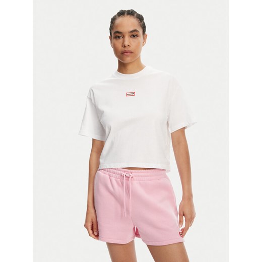 Hunter T-Shirt Abby HARW0059251 Biały Boxy Fit ze sklepu MODIVO w kategorii Bluzki damskie - zdjęcie 182664075