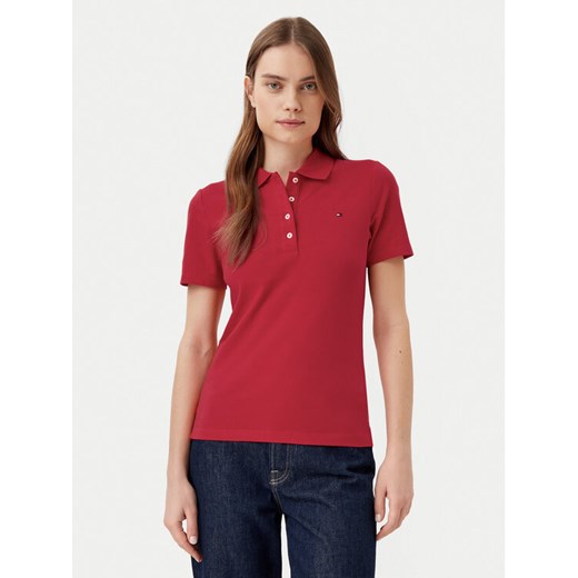Tommy Hilfiger Polo 1985 WW0WW43225 Czerwony Slim Fit ze sklepu MODIVO w kategorii Bluzki damskie - zdjęcie 182664096