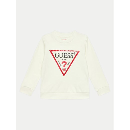 Guess Bluza K4YQ10 KA6R3 Écru Regular Fit ze sklepu MODIVO w kategorii Bluzy chłopięce - zdjęcie 182664146