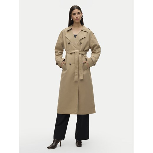 Vero Moda Trencz Chloe 10300263 Beżowy Regular Fit ze sklepu MODIVO w kategorii Płaszcze damskie - zdjęcie 182664168