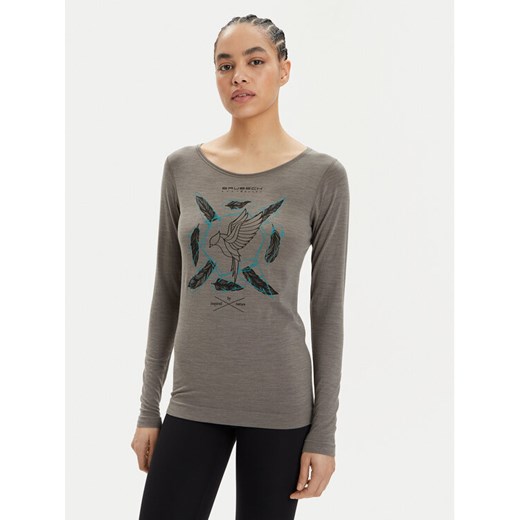 Brubeck Koszulka techniczna LS1415W Szary Slim Fit ze sklepu MODIVO w kategorii Bluzki damskie - zdjęcie 182664265