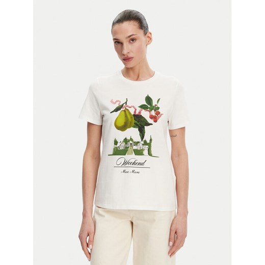 Weekend Max Mara T-Shirt Teiera 2515971052 Biały Regular Fit ze sklepu MODIVO w kategorii Bluzki damskie - zdjęcie 182664356