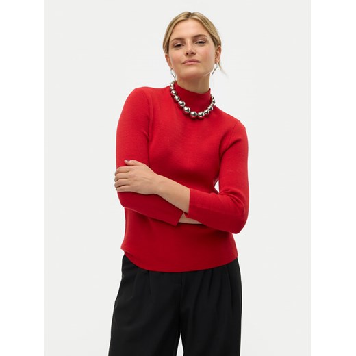 Vero Moda Golf Gold 10320585 Czerwony Regular Fit ze sklepu MODIVO w kategorii Swetry damskie - zdjęcie 182664369