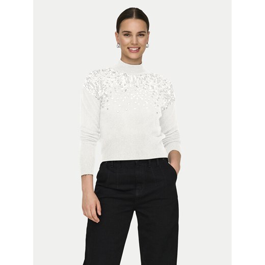 ONLY Sweter Alba 15332081 Biały Regular Fit ze sklepu MODIVO w kategorii Swetry damskie - zdjęcie 182664389