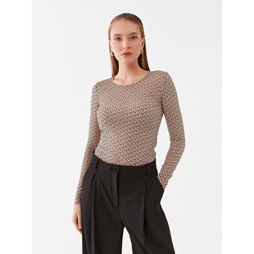 Pinko Bluzka Berlino 100639 A13G Beżowy Slim Fit ze sklepu MODIVO w kategorii Bluzki damskie - zdjęcie 182664407