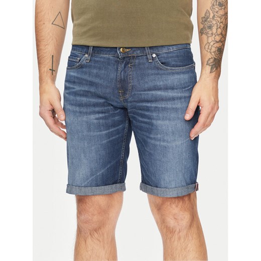 Guess Szorty jeansowe Sonny M4GD01 D4Z24 Granatowy Slim Fit ze sklepu MODIVO w kategorii Spodenki męskie - zdjęcie 182664408