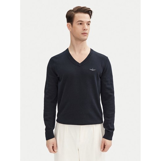 Aeronautica Militare Sweter 251MA1504L506 Granatowy Regular Fit ze sklepu MODIVO w kategorii Swetry męskie - zdjęcie 182664497