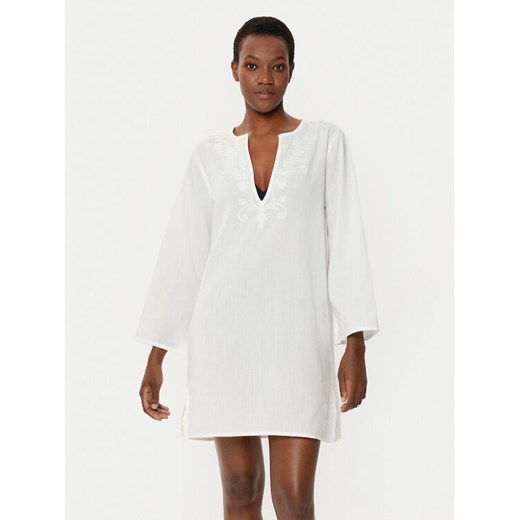 LAUREN RALPH LAUREN Tunika 20412087 Biały Regular Fit ze sklepu MODIVO w kategorii Odzież plażowa - zdjęcie 182664508
