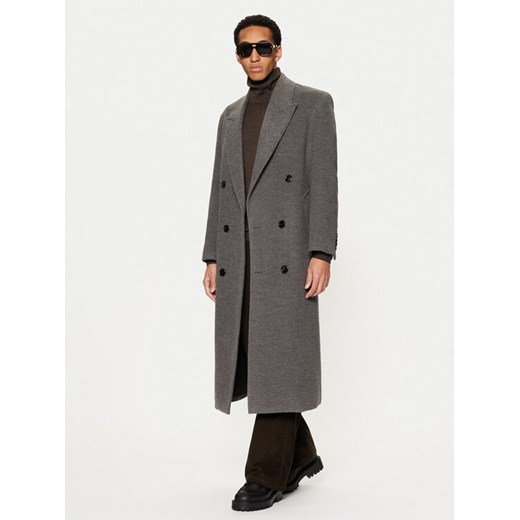 AMI PARIS Płaszcz przejściowy HCO317.WV0025 Szary Regular Fit ze sklepu MODIVO w kategorii Płaszcze męskie - zdjęcie 182664528