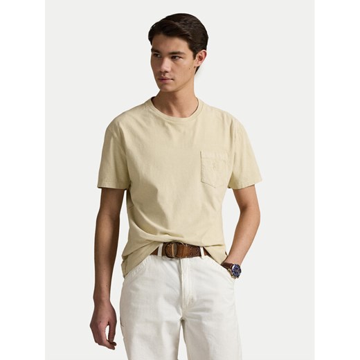 Polo Ralph Lauren T-Shirt 710969628007 Beżowy Custom Slim Fit ze sklepu MODIVO w kategorii T-shirty męskie - zdjęcie 182664645